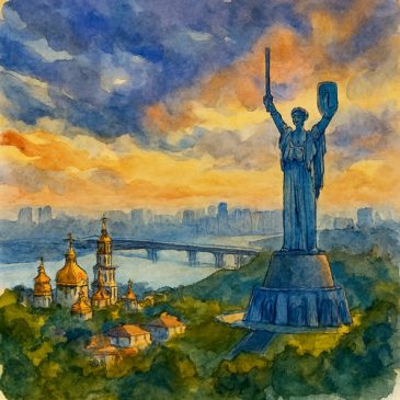 Kyiv awakens with the sunrise, after a night of explosions